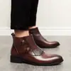 Moda Nova Outono e Inverno 2020 Sapatos de Couro de Cano Alto Botas Retro Britânicas Masculinas Botas que Aumentam a Altura Tendência Estilo Coreano Botas Curtas
