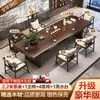 Conjunto de Mesa de Chá e Cadeiras de Madeira Maciça, Mesa de Centro para Escritório, Mesa Grande para Preparo de Chá, Mesa de Chá Estilo Chinês Novo, Conjunto de Mesa de Chá para Cama Luohan