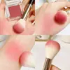 Brocha Redonda para Rubor Gecomo Aplica el Maquillaje Suavemente Sin Absorber Polvo, Brocha Redonda con Cerdas de Fibra Suave, Herramienta de Belleza Portátil