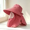 Sombrero Nuevo Estilo Primavera y Verano con Protección Solar para Mujer, Sombrilla para Ciclismo, Sombrero Solar Anti-UV, Sombrero de Té para Recoger con Cobertura Facial y de Cuello para Mujer