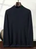 Suéter de cachemira 100% para otoño e invierno, cuello alto medio, color liso, camisa interior de talla grande, para hombre