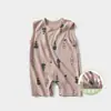 Macacão de Bebê Verão Estilo Leve para Meninos e Meninas, Macacão Colete sem Mangas, Roupinhas de Recém-nascido, Roupa de Verão para Bebê