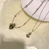 Nuevo Collar de Calabaza Minimalista Estilo Chino con Patrón de Pliegues Arrugados, Estilo Vintage Fresco, Sensación de Alta Gama, Cadena para Suéter Única y Versátil