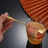 Cuchara de Flor de Acero Inoxidable Cuchara Creativa para Mezclar Café y Miel Cuchara Tenedor de Hoja Dorada Cuchara de Cerezo Taza Cuchara para Hielo