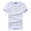 Processamento de Marca da Moda Camiseta Masculina Gola Coração de Frango Cor Sólida Decote V Edição em Rede Camiseta Masculina de Manga Curta Meia Manga