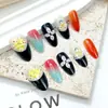 Unhas Wearable 3D Dopamina Unhas Amêndoa Flor Poá Estilo Ins Adesivos de Unha Removíveis Unhas Wearable Feitas à Mão