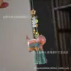 Colgante de Bolsa de Gato en Laca Hecho a Mano, Adorno Cultural de Mano con Borlas, Figura de Gato de la Suerte de Sándalo Natural, Llavero, Pequeño Regalo