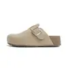 Couro Genuíno Couro de Vaca Birkenstock Sapatos Sola Macia Sola Grossa Slip-on Bico Fechado Meio Chinelos Feminino Estilo Casual Outdoor Coleção Outono 2026