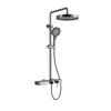 Cinzento Arma Moderno Rack de Armazenamento Integrado Conjunto de Chuveiro Creme Quente e Frio Simples Dourado Escovado Multifuncional