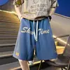 Shorts Retro Americanos de Calle para Hombre, Estampado de Letras de Espuma de Verano, Marca de Moda, Shorts Deportivos Sueltos Casuales