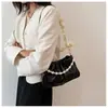 Bolso de Axila Personalizado con Forma de Nube para Mujer con Diseño de Plisado de Perlas, Moderno y Versátil, Bolso de Hombro Fresco y Elegante para Mujer