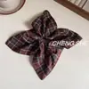 2025 Nuevo Pinza para el Cabello Scrunchie Bufanda Cuadrada Estilo Perezoso Estilo Universitario Accesorio para el Cabello Cuadros Azul Marrón Café Británico