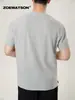 Ropa para Hombre Zoewatson Transfronteriza para Hombre Camiseta de Manga Corta con Cuello Henley de Waffle Estilo Americano Marca de Tendencia Top Casual Holgado