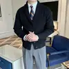 Cárdigan de Punto con Cuello en V para Hombre Otoño e Invierno 2023 Estilo Retro Británico Ajustado Suéter Ligero Maduro Chaqueta Suéter Popular para Hombre