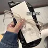 86037 Gafas Anti-Luz Azul Estudiante Montura Cuadrada Grande Miopía para Hombres y Mujeres Venta al por Mayor Estilo Ins Simple Color Té Oscuro Gafas Sin Graduación