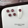 Accesorios Brillantes para Uñas con Pedrería Acabado Rojo Ancora Zirconia, Pedrería Versátil de Lujo Ligero en Forma de Corazón Cuadrado Grueso para Uñas Portátiles