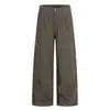Calças Workwear Patchwork, Calças Lenhador, Calças Largas Soltas Estilo High Street Americano, Calças Compridas Retas Casuais de Designer Masculino