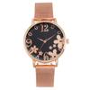 Comercio Exterior Popular Douyin Live Arte Flor Reloj de Pulsera para Mujer Reloj de Pulsera para Mujer Correa Milanesa Correa de Malla Reloj de Cuarzo Reloj de Pulsera para Mujer