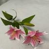 Nueva simulación 3D pequeña individual de 2 cabezas, 3 cabezas, 3 cabezas, tela de lirio, decoraciones para bodas, hogar, flores artificiales florales