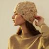 Gorro de cachemira para mujer, 100% cachemira pura, otoño e invierno, nuevo, hecho a mano, moda hueca, informal, color sólido, gorro giratorio