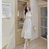 Vestido de tirantes 25 Estilo Nuevo Yunnan Sanya Xinjiang Étnico Tejido de Lana Crochet Algodón Lino Borla Falda de Tirantes