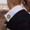 Amazon Transfronterizo Nuevo Patrón Redondo Aleación de Zinc Gemelos Diseño Simple Hombres Camisa Traje Gemelos Botones