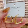 Pendientes de aro metálicos geométricos de moda estilo coreano y japonés para mujer, pendientes exquisitos, compactos, versátiles y elegantes, populares en línea
