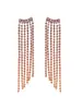 Pendientes de Triángulo Geométrico Largo Dingka con Corbata y Pedrería para Mujer, Pendientes de Tachuela Geométricos Huecos Versátiles de Cobre Puro