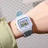 Reloj electrónico cuadrado pequeño de moda, multifunción, LED, para deportes al aire libre, impermeable, reloj para estudiantes