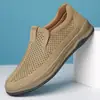 2026 Nuevo Estilo de Verano Zapatos de Cuero Casuales Diarios para Hombre, Sandalias de Cuero Caladas Transpirables Slip-On para Hombre, Zapatos para Hombre 357