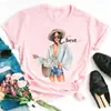 Camiseta Estampada de Moda para Mujer Mujer Nueva Camiseta Negra Femenina S