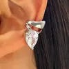 Brinco Ear Cuff Zircônia Gota d'Água Super Brilhante Cruzado Sem Furo Luxo Leve Estilo Frio High-End Nicho Exquisito Clipe de Orelha Brinco