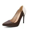 Zapatos de Trabajo para Hotel para Mujer, Tacones Altos Negros, Tacones Finos, Punta Fina, Zapatos de Un Solo Color Bloqueado, Tallas 32-50, Zapatos de Exportación