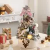 Árvore de Natal flocado terno rosa enfeites de Natal para mesa presente decoração de Árvore de Natal mini Árvore de Natal