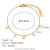 Estilo de Moda Europeo y Americano, Personalidad de Nicho, Pendientes de Gama Alta, Acero Inoxidable Chapado en Oro de 18 Quilates, Forma de Estrella y Luna, Anillo de Estrella de Cuatro Puntas