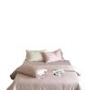Crema Cereza Hada Romántico Algodón de Fibra Larga Jacquard Cuatro Piezas Lujo Ligero Alta Calidad Algodón Ropa de Cama de Algodón