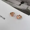 Pendientes de Trébol de Cuatro Hojas de la Suerte Estilo Coreano para Mujer, Nuevo Estilo Popular, Gama Alta, Versátiles, Exquisitos, Pendientes de Diseño de Nicho para Mujer