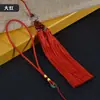 Anillo de Jade Imitación Cabeza de Cuerda Flor de Loto Doble Borla DIY Borla Tejida a Mano para Ropa Borla Borla Bolsita Accesorios Colgante