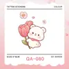 Lindo Brazo de Oso Rosa Cubierta Tatuaje Pegatina Nicho Gama Alta Oso Blanco Tatuaje Impermeable de Larga Duración Pegatina para Mujeres
