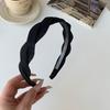 Tiara da Moda Spicy Girl Tecido Tecido Plissado para Mulheres com Coroa Alta, Sensação de Alto Nível, Tiara de Cabelo Ondulada Trançada Acessório de Cabelo para Mulheres