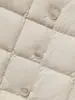 Moda a Cuadros para Mujer de Lujo Ligero Transfronterizo Europeo Chaleco Cálido de Plumón Corto con Cuello Redondo 90 Chaqueta de Plumón de Pato Blanco