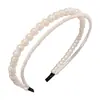 Elegante tiara de pérolas artificiais para mulheres, novo modelo 2026, versátil para sair, coroa alta, acessório de cabelo estiloso para o verão
