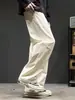 Pantalones de Trabajo Retro Americanos para Hombre, Temporada de Primavera y Otoño, Pantalones Anchos Sueltos y Caídos, Nuevos Pantalones Largos Deportivos Casuales Sueltos