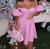 Ropa de Moda para Mujer para Exportación: Diseño de Patchwork Floral, Vestido Sexy de Línea A sin Espalda, Hombros Descubiertos, sin Tirantes