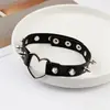 Gargantilla Harajuku Europea Americana con Remaches Correa para el Cuello Femenina Forma de Corazón Cuero Suave Chica Spike Collar para Clavícula Gargantilla Corazón de Melocotón Amor Blanco Ninguno