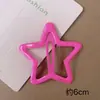 Pasador de Estrella de Color Caramelo de Dopamina Grande de 6 cm para Niñas, Pinza para Flequillo Lateral, Pinza Bb, Pinza Linda para Niñas Jóvenes
