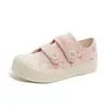 Zapatos de Lona Nuevos y Elegantes de Alta Apariencia con Velcro, Bloques de Color, Lindos Zapatos Individuales Rosas con un Diseño Versátil para Mujer