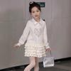 Vestido para Niñas Primavera Nuevo Elegante Vestido de Moda Infantil Corazón de Niña Casual Estilo Princesa Vestido Sudadera