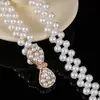 2026 Nueva Cadena de Cintura de Perlas para Mujer Estilo Coreano Cinturón Decorado con Pedrería y Perlas Moda Vestido Dulce Cinturón Elástico