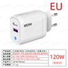 Cargador de teléfono móvil con puerto USB único transfronterizo, cargador de 120W, Europa, América y Gran Bretaña, acuerdo completo, cabezal de carga rápida, color amarillo ámbar